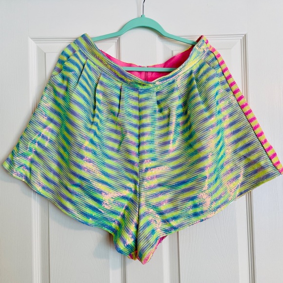 Queen of Sparkles Sequin Stripe Shorts - Picture 4 of 6